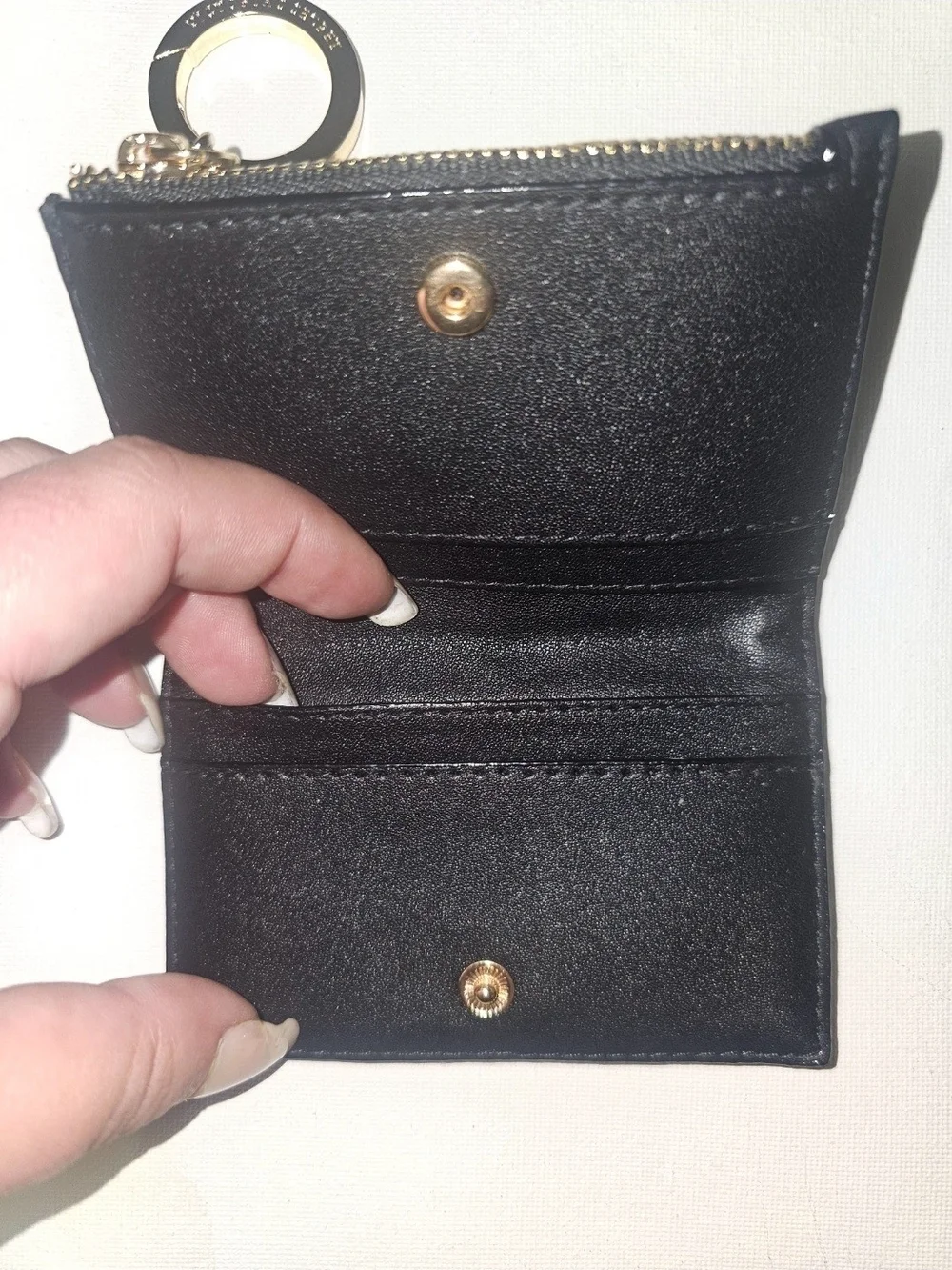 Victoria's Secret Black Quilted Card Case Keychain - Picture 6 of 12